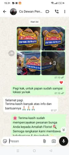 Testimonial Papan Bunga Pernikahan cibubur